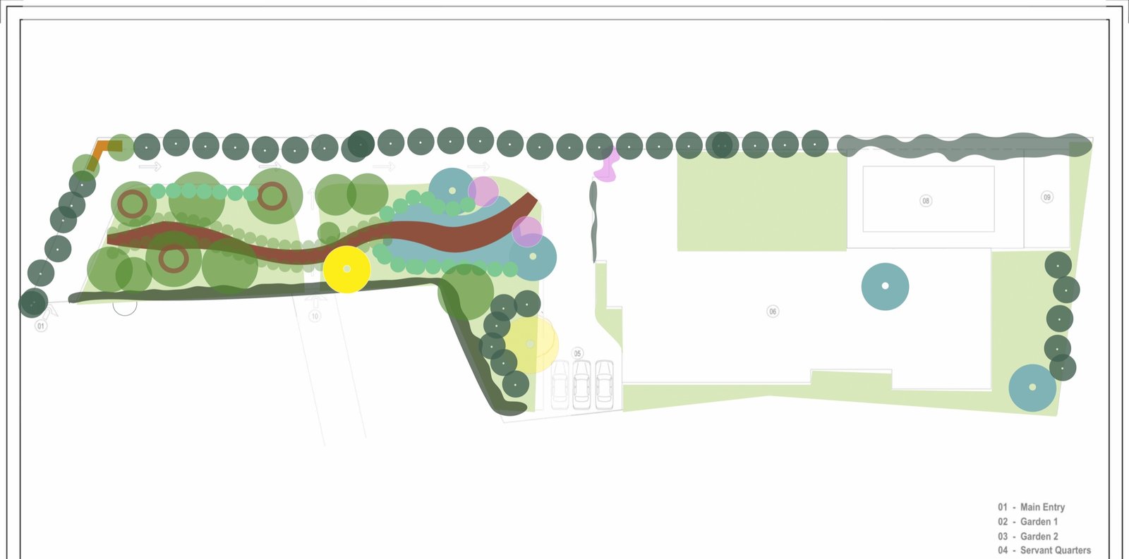 Navin Residence concept overview plan with planting zones